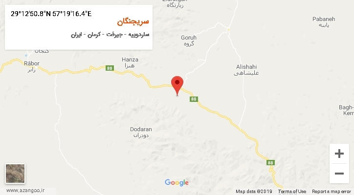 روستای سریجنگان بر روی نقشه