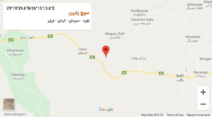روستای سوچ پایین بر روی نقشه