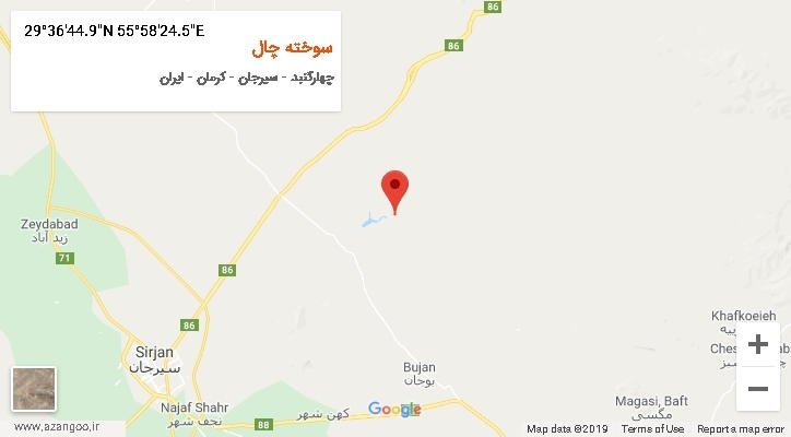 روستای سوخته چال بر روی نقشه