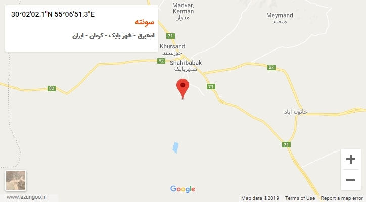 روستای سونته بر روی نقشه