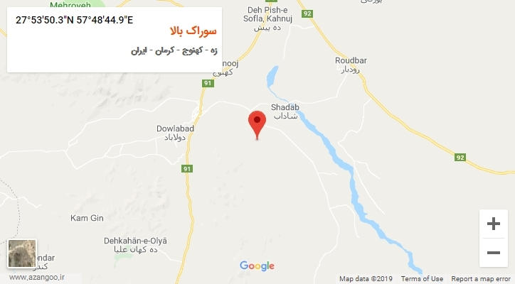 روستای سوراک بالا بر روی نقشه