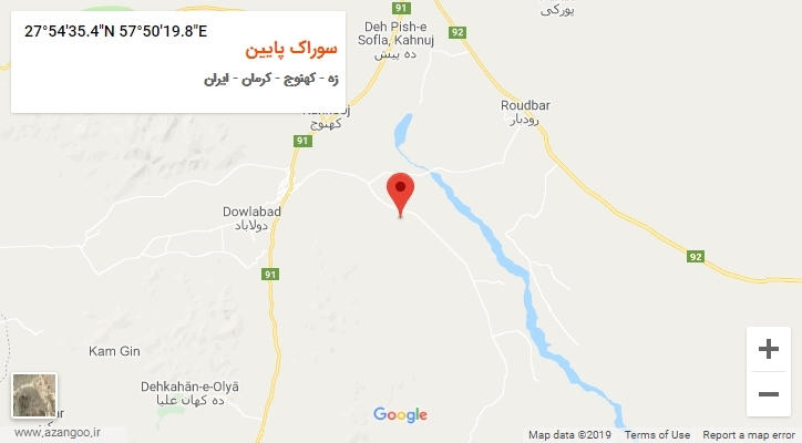 روستای سوراک پایین بر روی نقشه