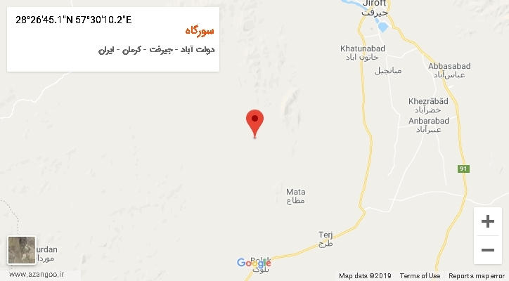 روستای سورگاه بر روی نقشه