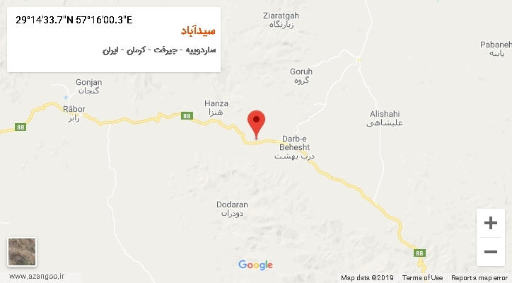 روستای سیدآباد بر روی نقشه