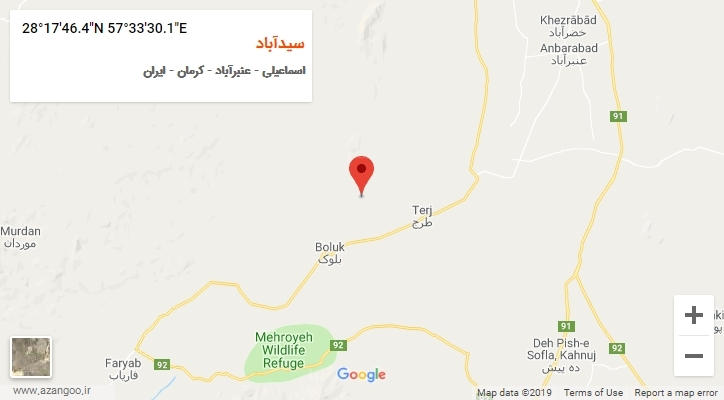 روستای سیدآباد بر روی نقشه