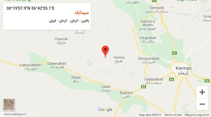 روستای سیدآباد بر روی نقشه