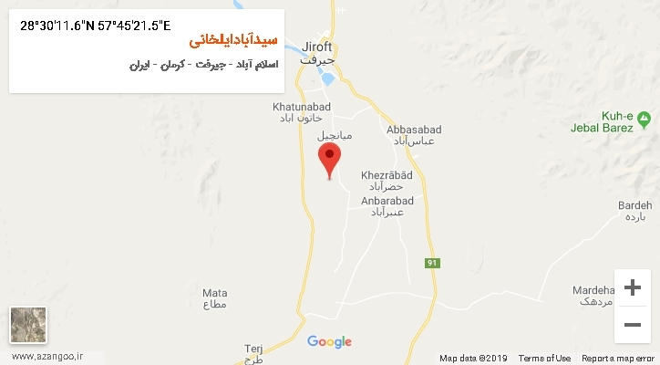 روستای سیدآبادایلخانی بر روی نقشه