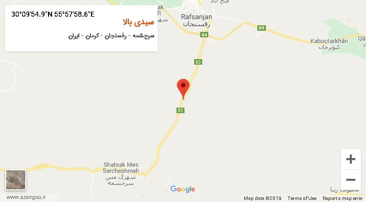 روستای سیدی بالا بر روی نقشه