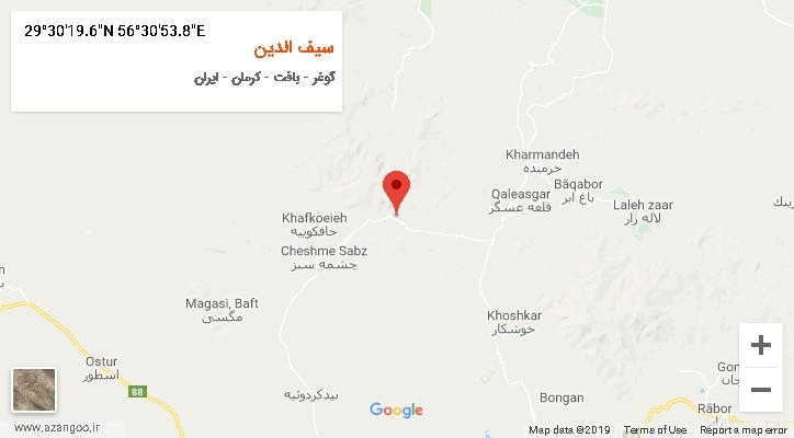روستای سیف الدین بر روی نقشه
