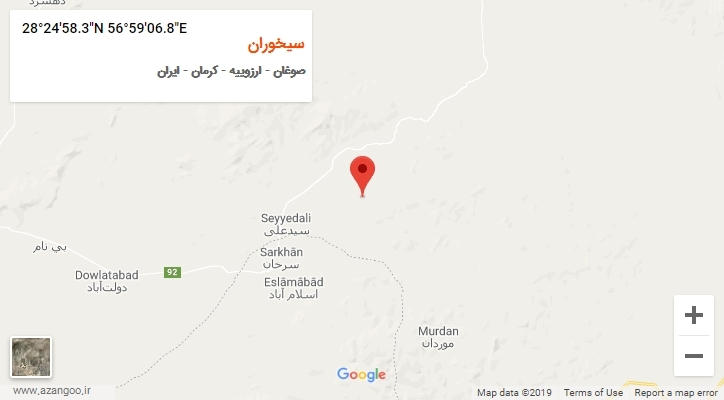 روستای سیخوران بر روی نقشه