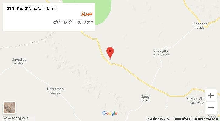 روستای سیریز بر روی نقشه