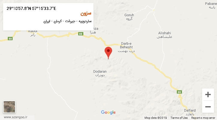 روستای سزون بر روی نقشه