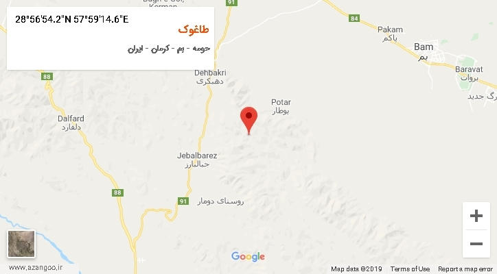 روستای طاغوک بر روی نقشه