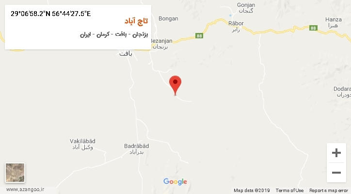 روستای تاج آباد بر روی نقشه