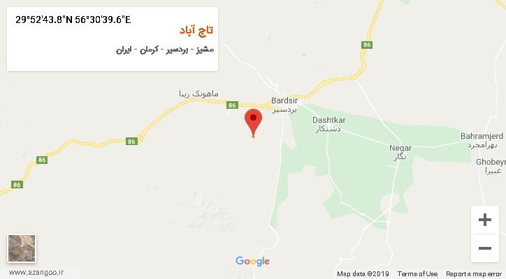 روستای تاج آباد بر روی نقشه