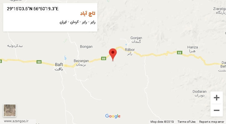 روستای تاج آباد بر روی نقشه