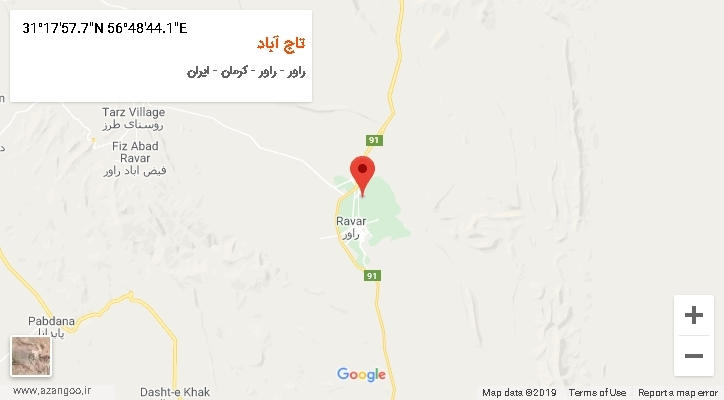 روستای تاج آباد بر روی نقشه