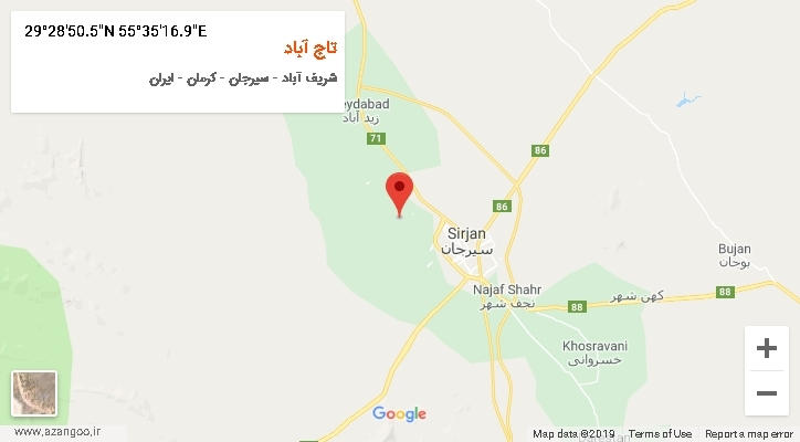 روستای تاج آباد بر روی نقشه