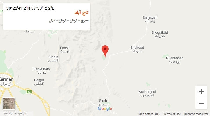 روستای تاج آباد بر روی نقشه