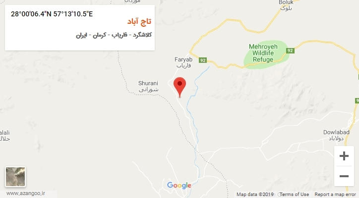 روستای تاج آباد بر روی نقشه