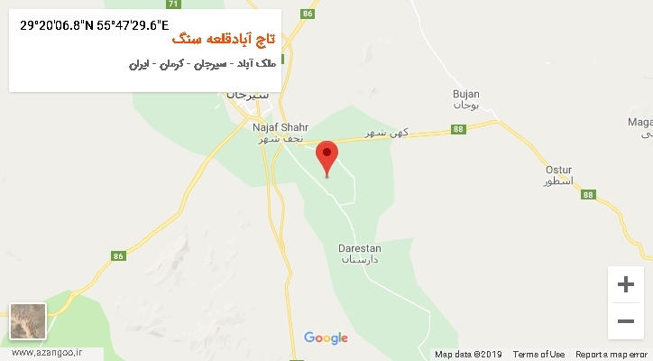 روستای تاج آبادقلعه سنگ بر روی نقشه