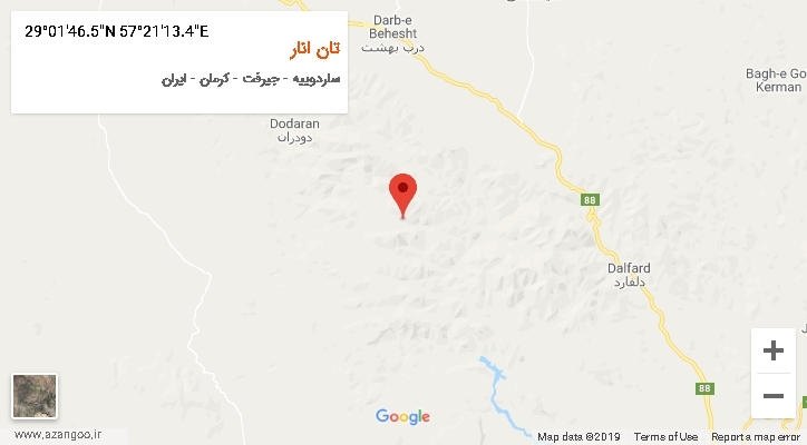 روستای تان انار بر روی نقشه