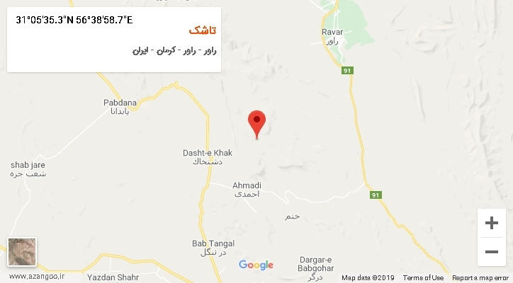 روستای تاشک بر روی نقشه
