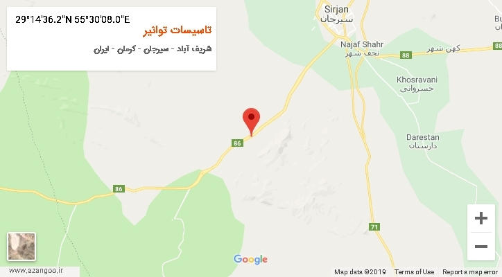روستای تاسیسات توانیر بر روی نقشه
