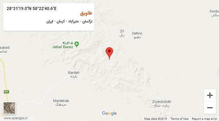 روستای طاویق بر روی نقشه