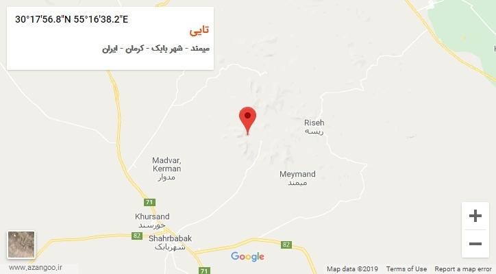 روستای تایی بر روی نقشه