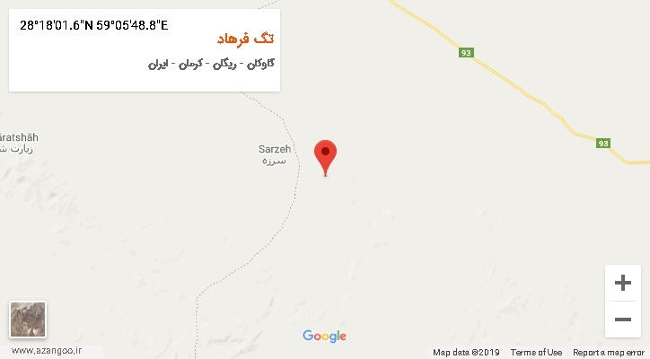 روستای تگ فرهاد بر روی نقشه