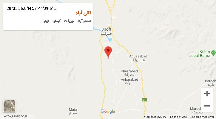 روستای تقی آباد بر روی نقشه