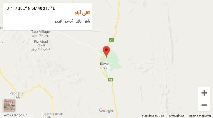 روستای تقی آباد بر روی نقشه