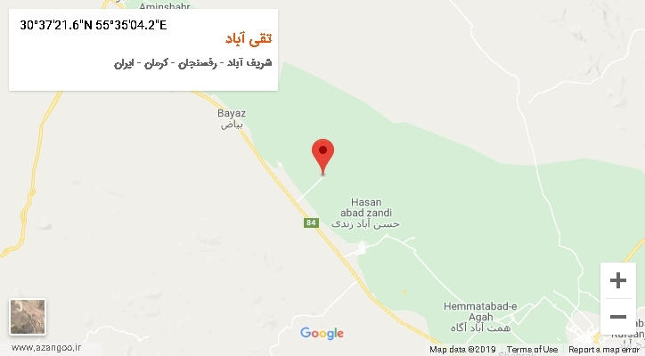 روستای تقی آباد بر روی نقشه