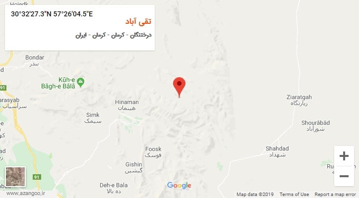 روستای تقی آباد بر روی نقشه
