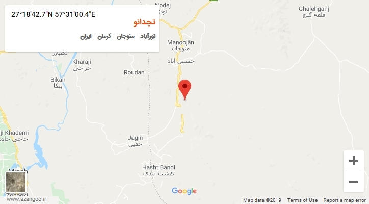 روستای تجدانو بر روی نقشه