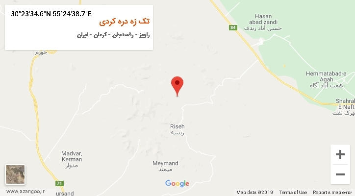 روستای تک زه دره کردی بر روی نقشه