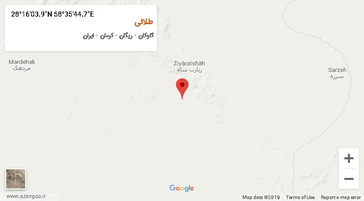 روستای طلالی بر روی نقشه