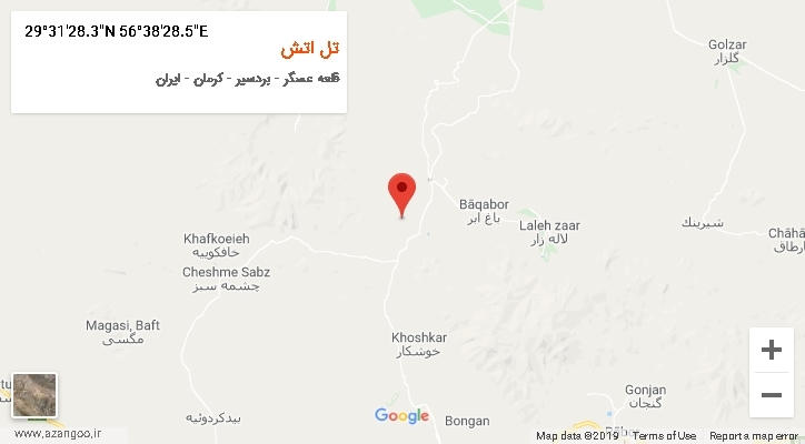 روستای تل اتش بر روی نقشه