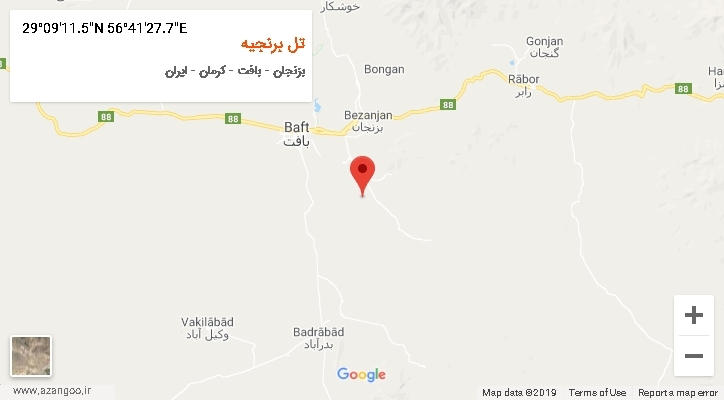 روستای تل برنجیه بر روی نقشه