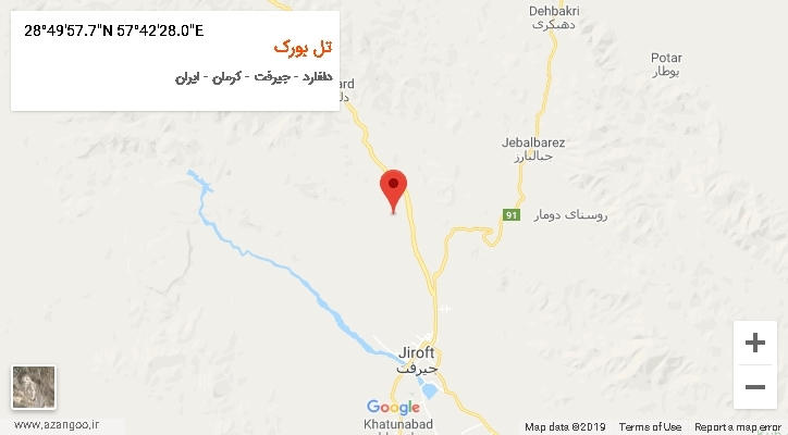روستای تل بورک بر روی نقشه
