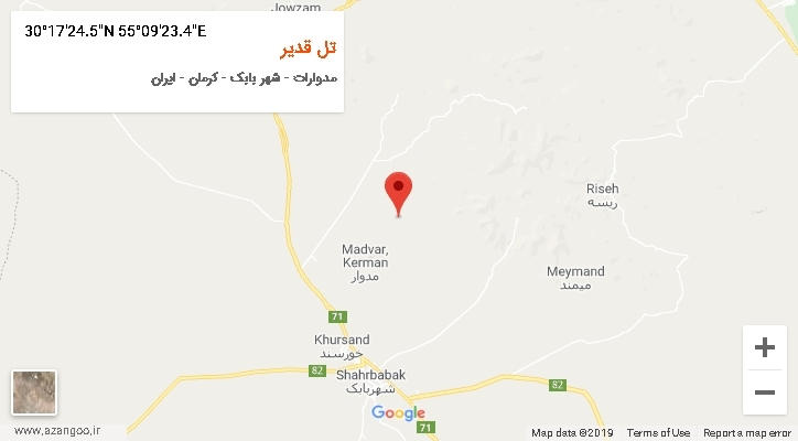 روستای تل قدیر بر روی نقشه