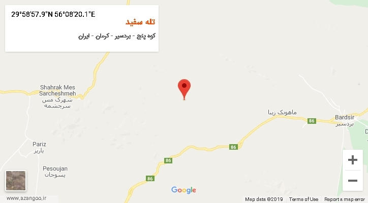 روستای تله سفید بر روی نقشه