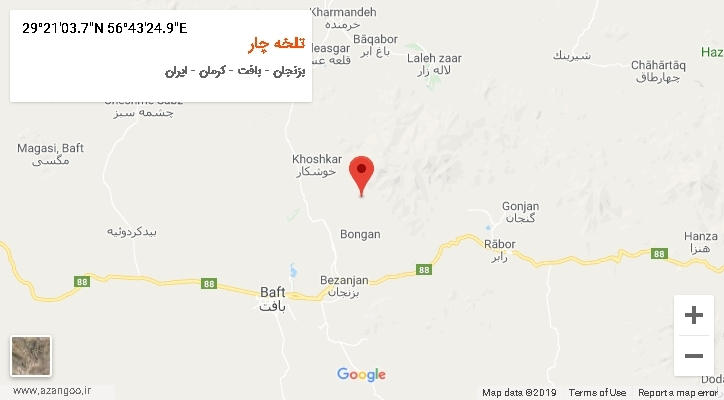 روستای تلخه چار بر روی نقشه