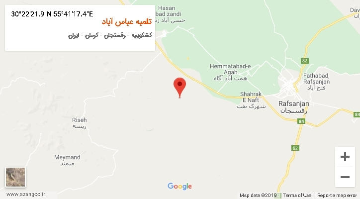 روستای تلمبه عباس آباد بر روی نقشه