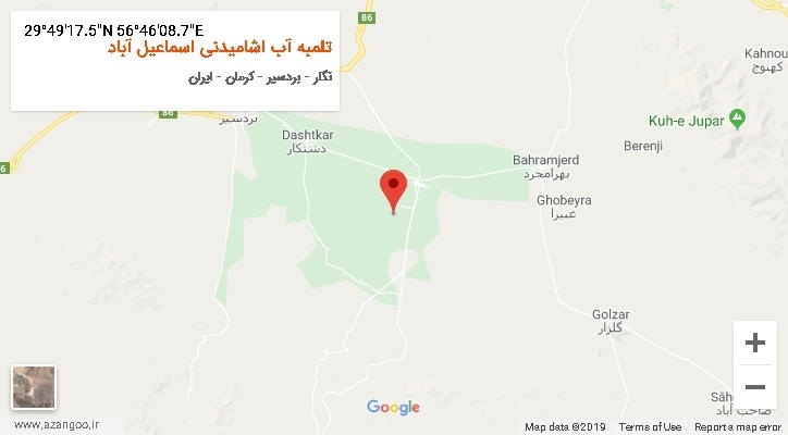 روستای تلمبه آب اشامیدنی اسماعیل آباد بر روی نقشه
