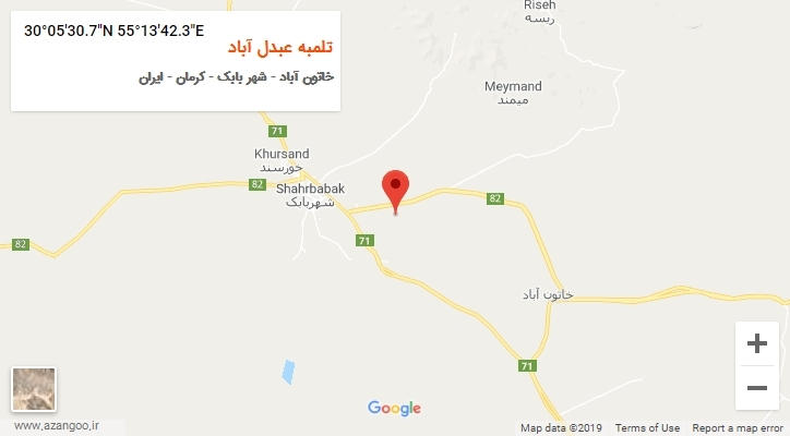 روستای تلمبه عبدل آباد بر روی نقشه