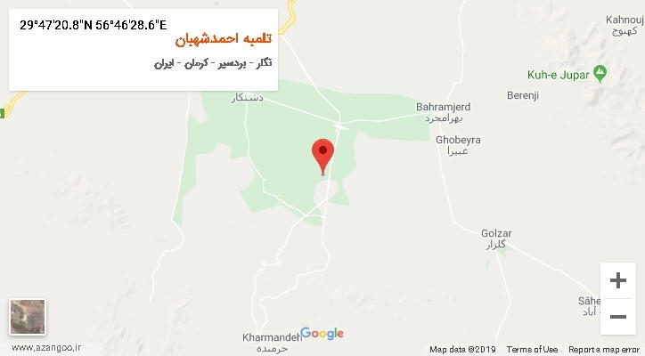 روستای تلمبه احمدشهبان بر روی نقشه