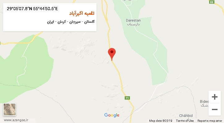 روستای تلمبه اکبرآباد بر روی نقشه