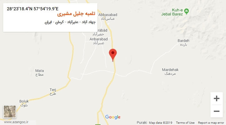 روستای تلمبه جلیل مشیری بر روی نقشه